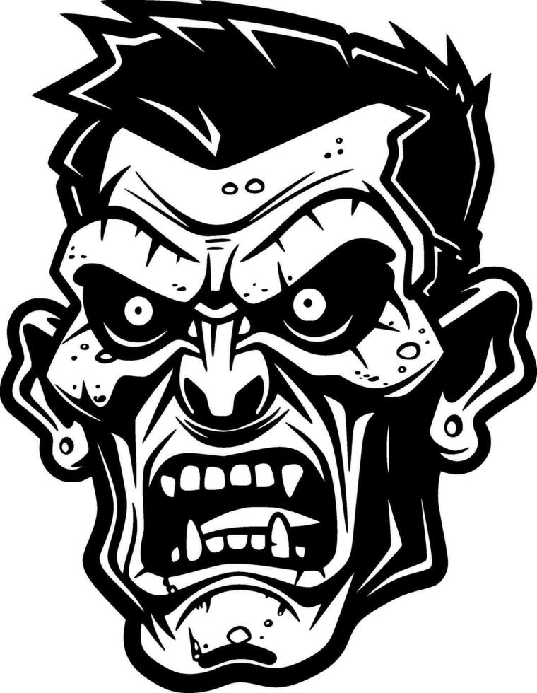 Zombie - Black and White Isolated Icon - Vector illustration