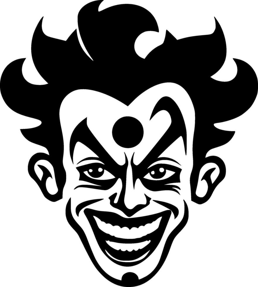 payaso - negro y blanco aislado icono - vector ilustración