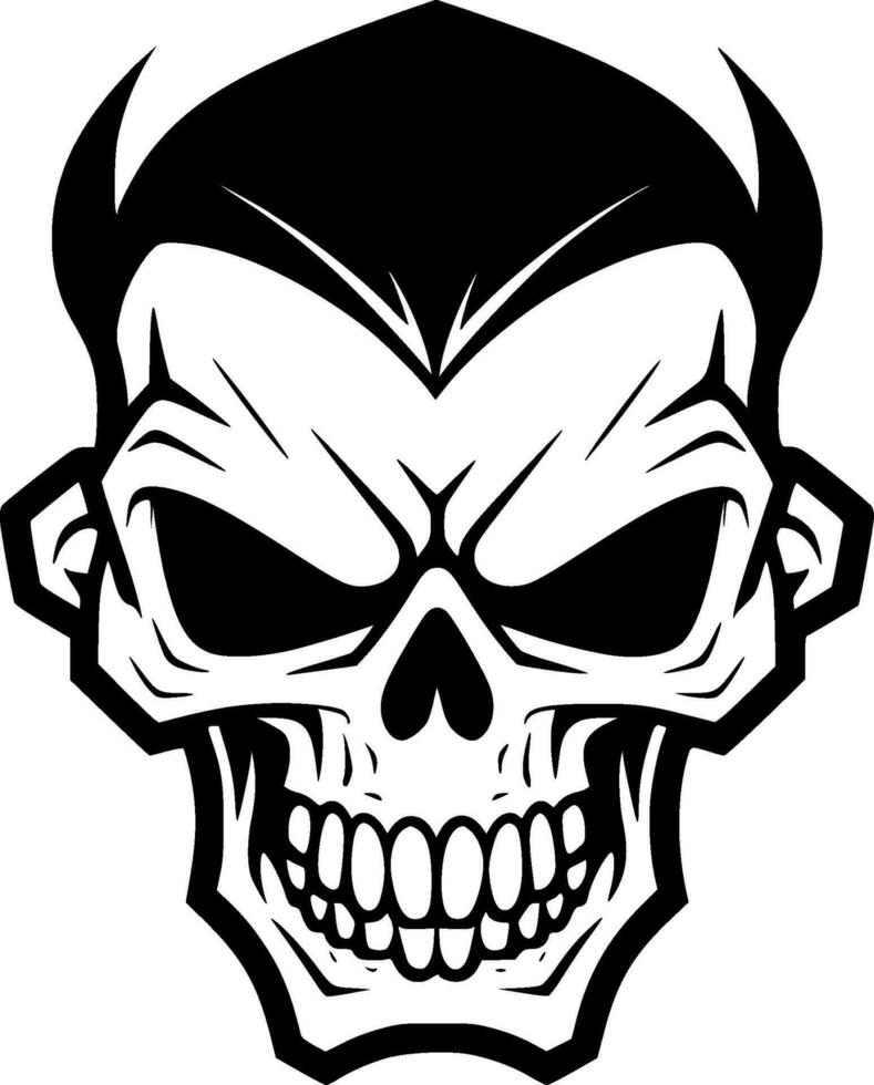 Skull, Black and White Vector illustration