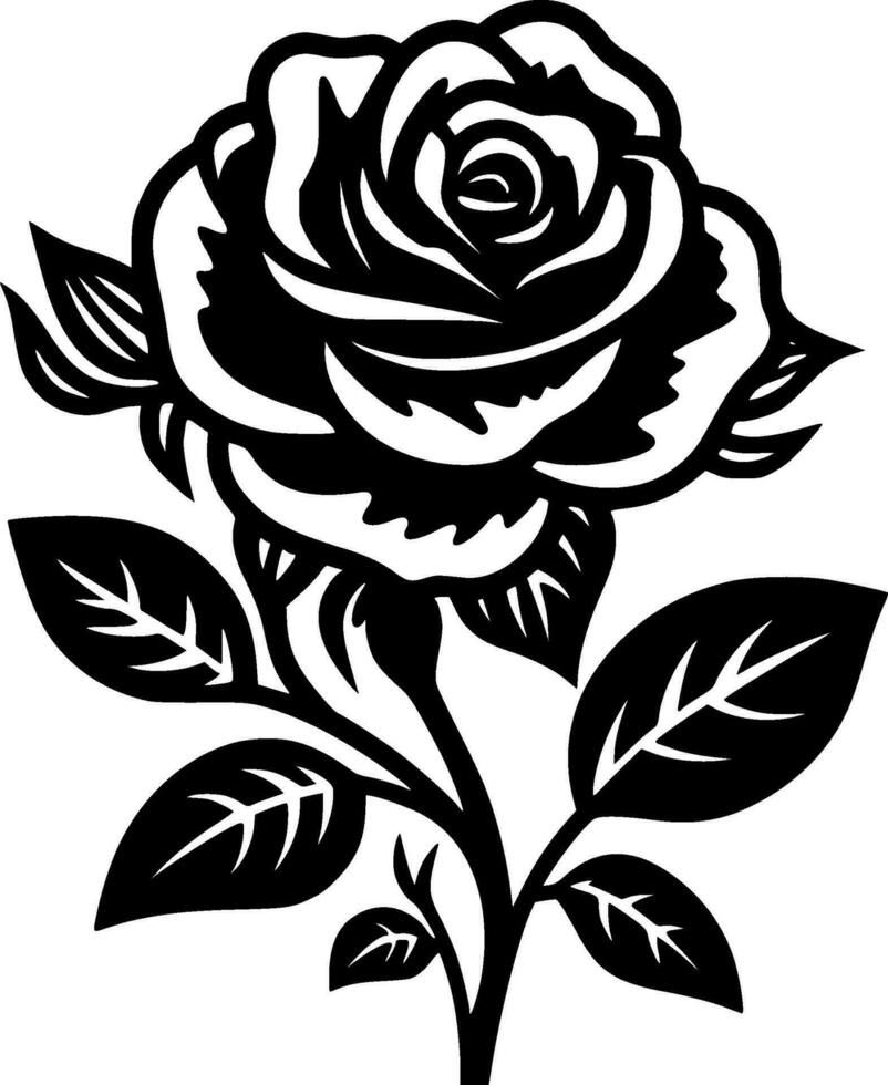 Roses, Minimalist and Simple Silhouette - Vector illustration