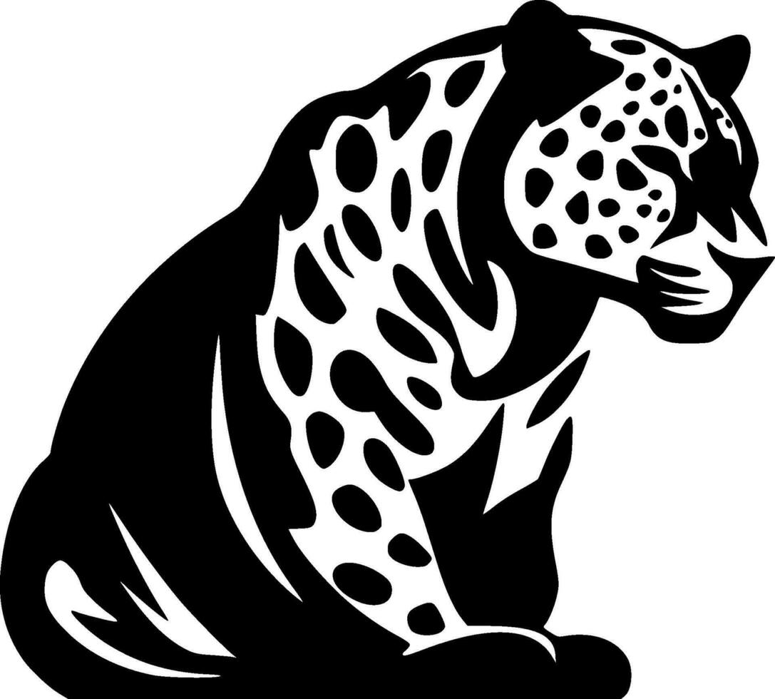 leopardo, minimalista y sencillo silueta - vector ilustración