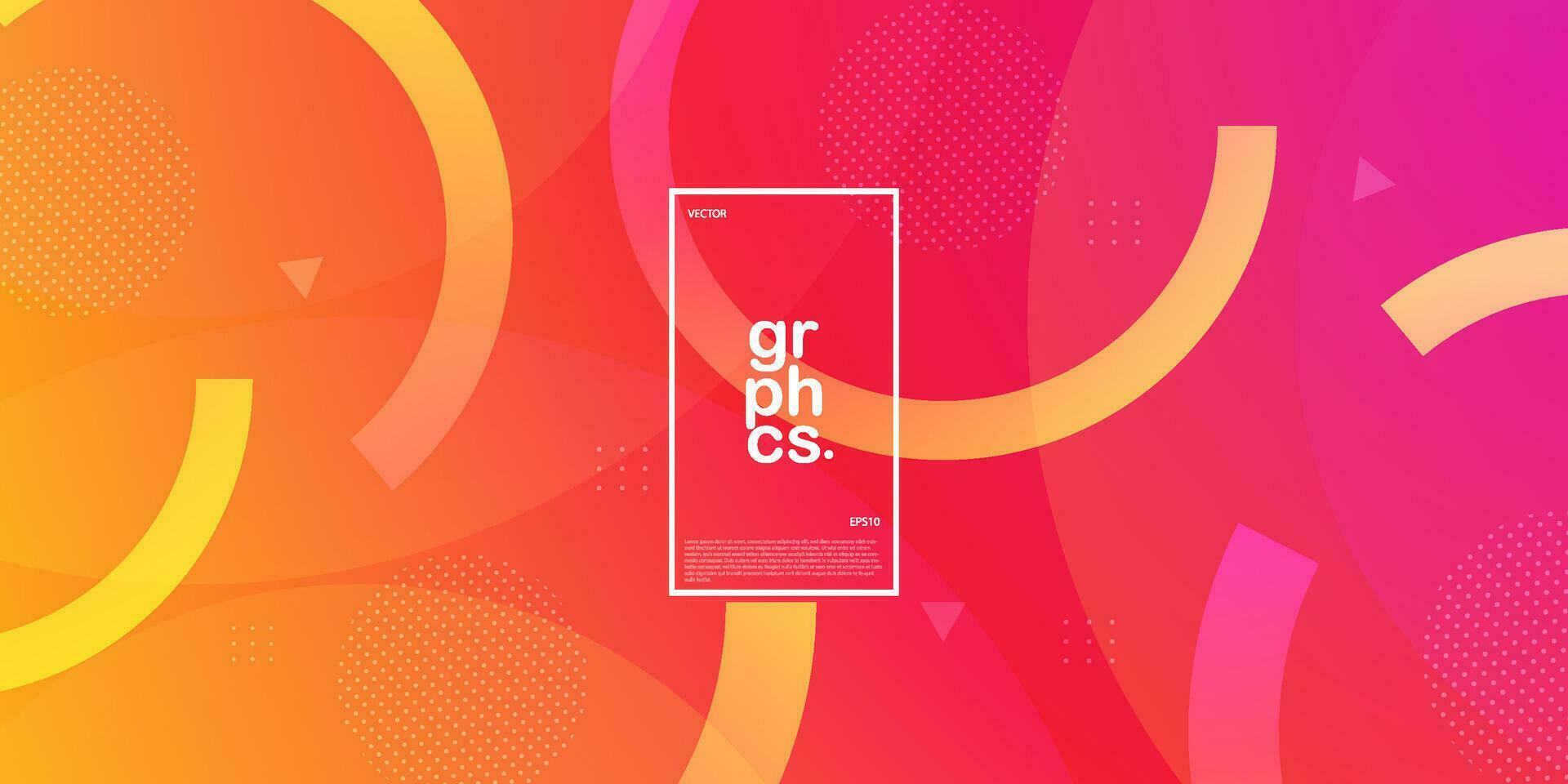 Minimal geometric abstract background. orange and pink gradient pattern. Simple shapes with trendy gradients. Eps10 vector. vector