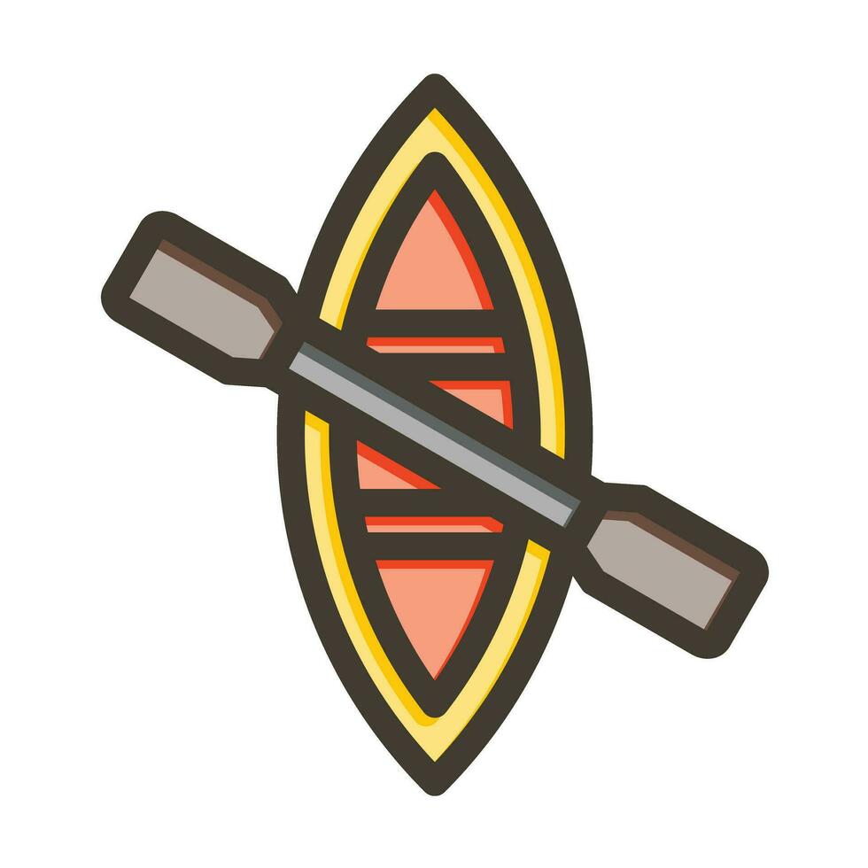 Rowing Vector Thick Line Filled Colors Icon For Personal And Commercial Use.