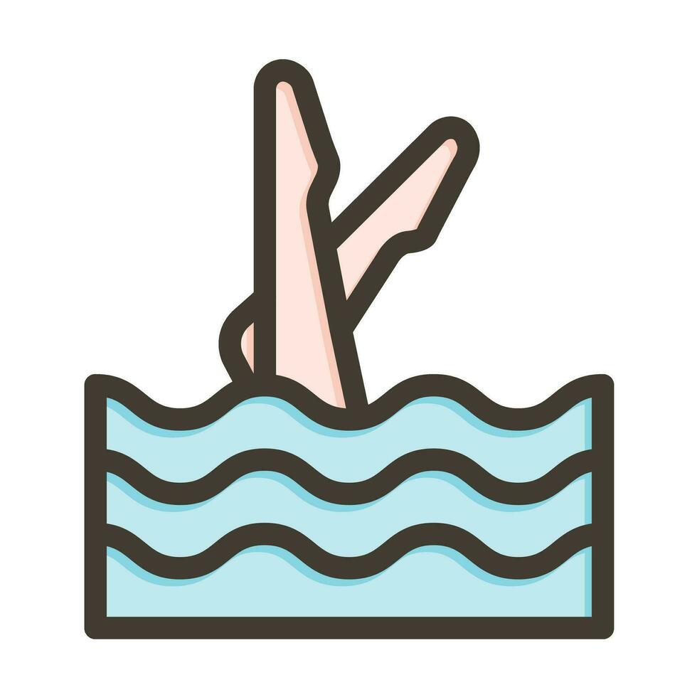 Synchronized Swimming Vector Thick Line Filled Colors Icon For Personal And Commercial Use.