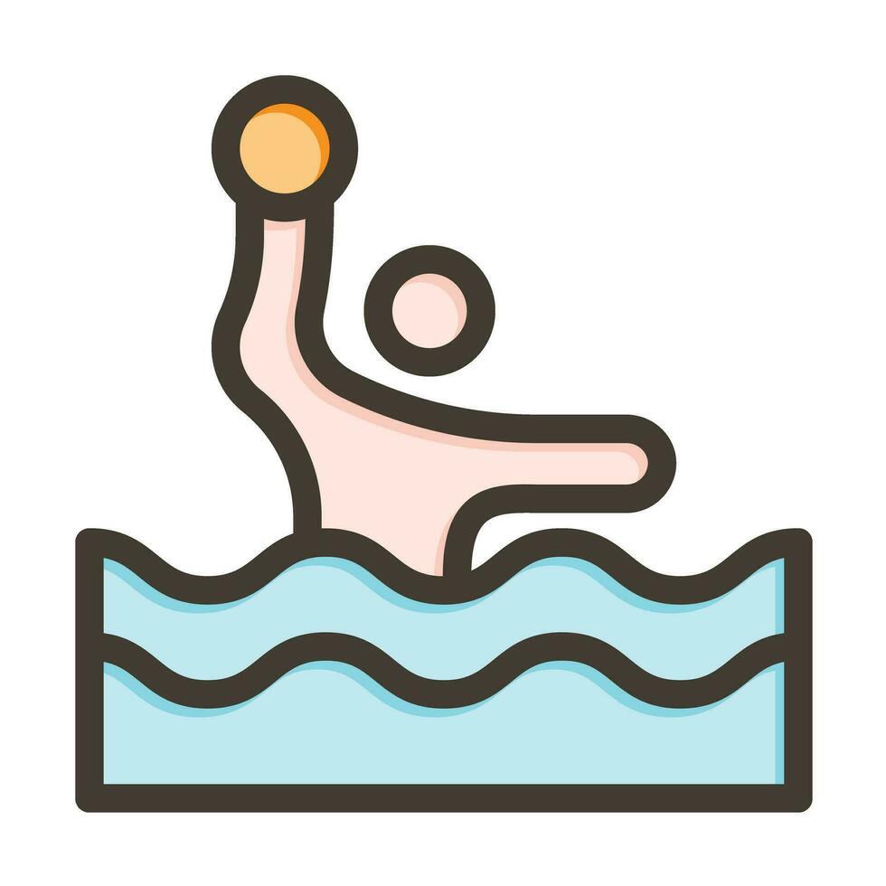 Waterpolo Vector Thick Line Filled Colors Icon For Personal And Commercial Use.