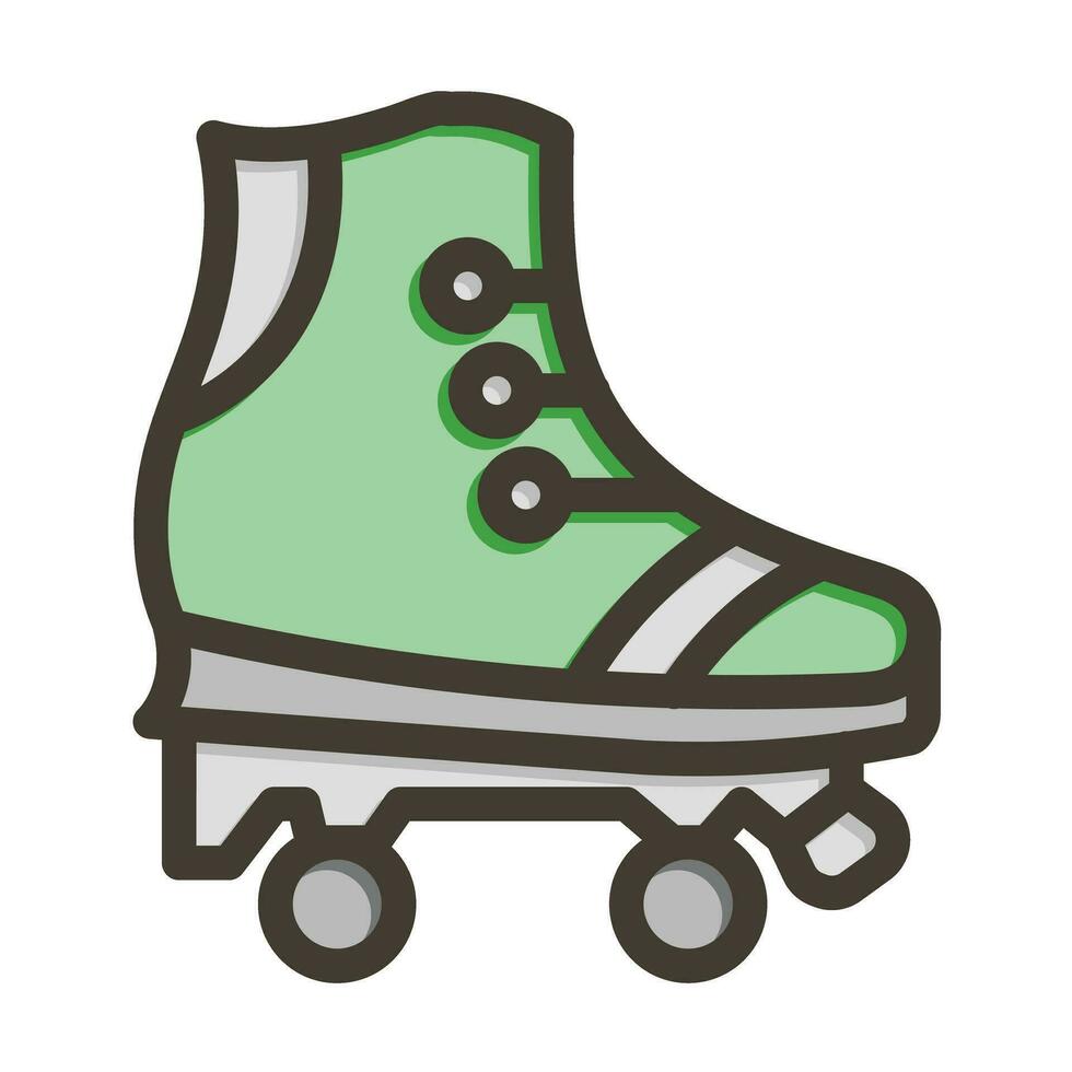 Roller Skate Vector Thick Line Filled Colors Icon For Personal And Commercial Use.