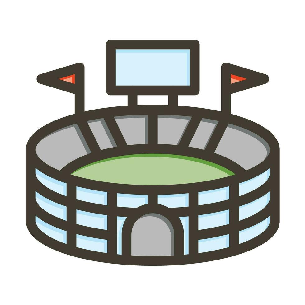 Stadium Vector Thick Line Filled Colors Icon For Personal And Commercial Use.