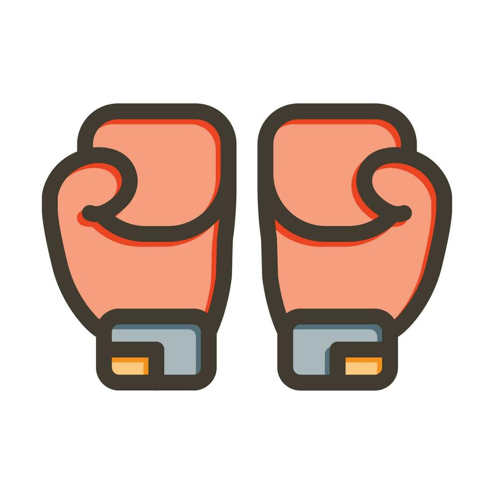 boxeo vector grueso línea lleno colores icono para personal y comercial usar.