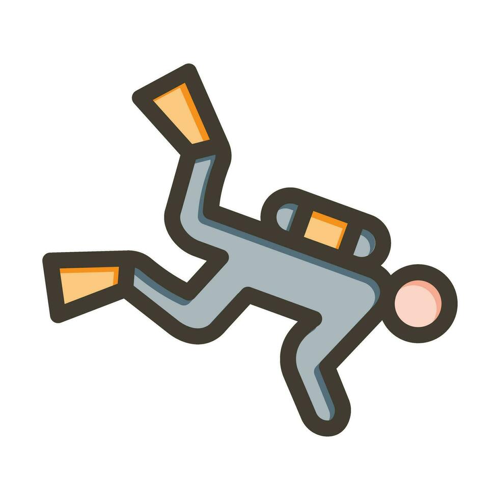 Diving Vector Thick Line Filled Colors Icon For Personal And Commercial Use.