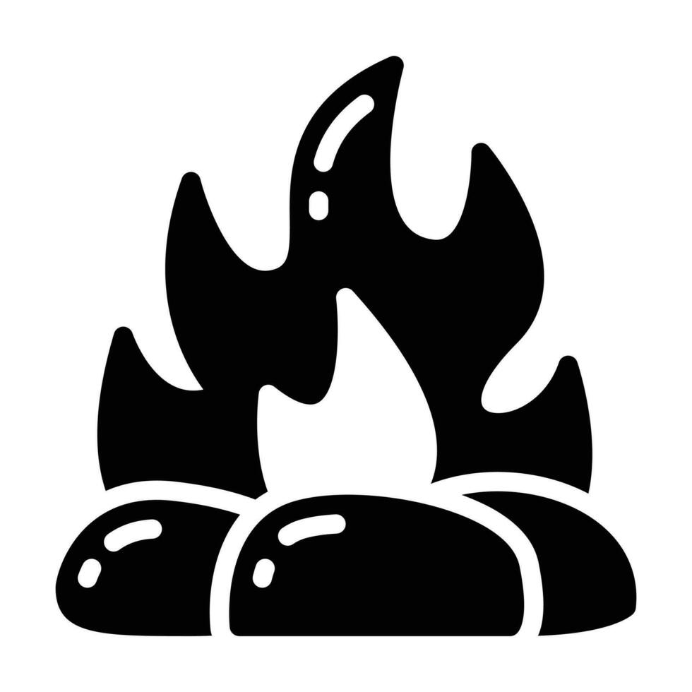 Bonfire Glyph Icon vector