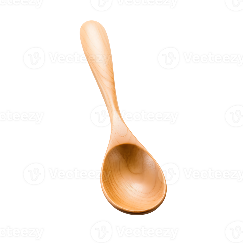 New wooden spoon isolated. AI Generated png