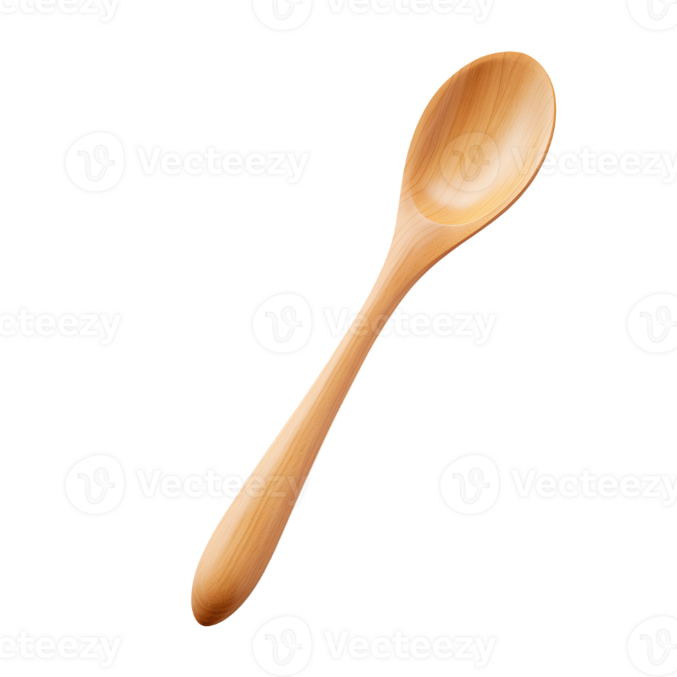 New wooden spoon isolated. AI Generated png