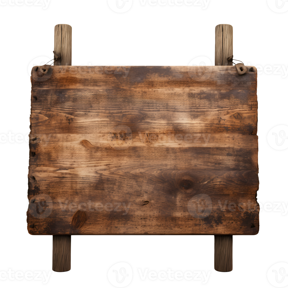 Wooden signboard isolated. AI Generated png