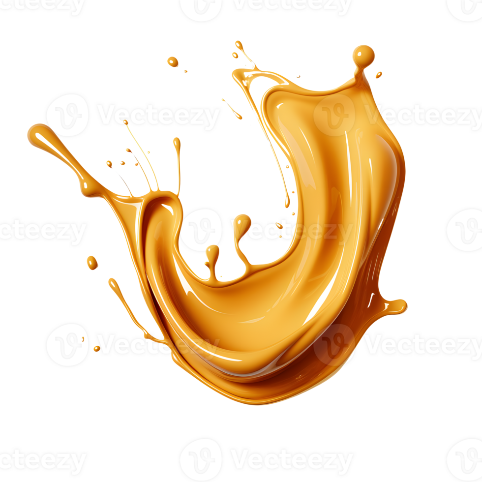 Caramel splash. AI Generated png
