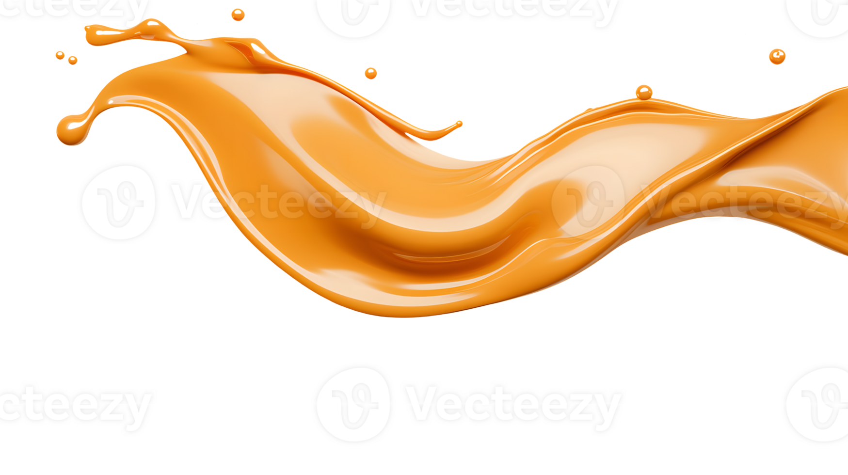 Caramel splash on transparent. AI Generated png