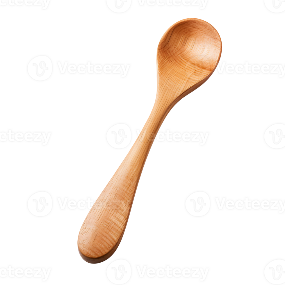 New wooden spoon isolated. AI Generated png