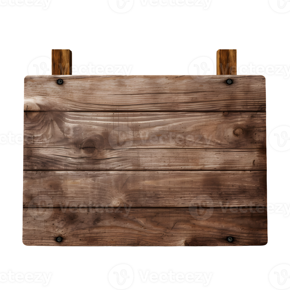 Wooden signboard isolated. AI Generated png