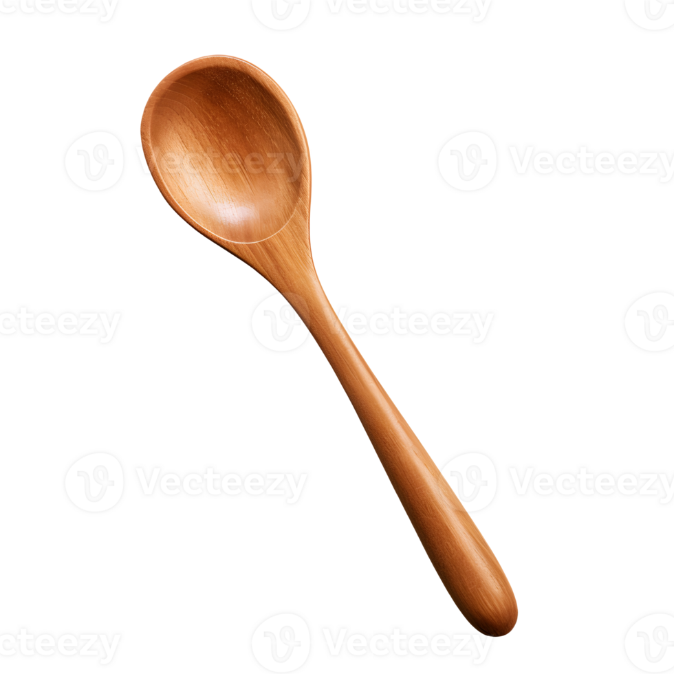 New wooden spoon isolated. AI Generated png