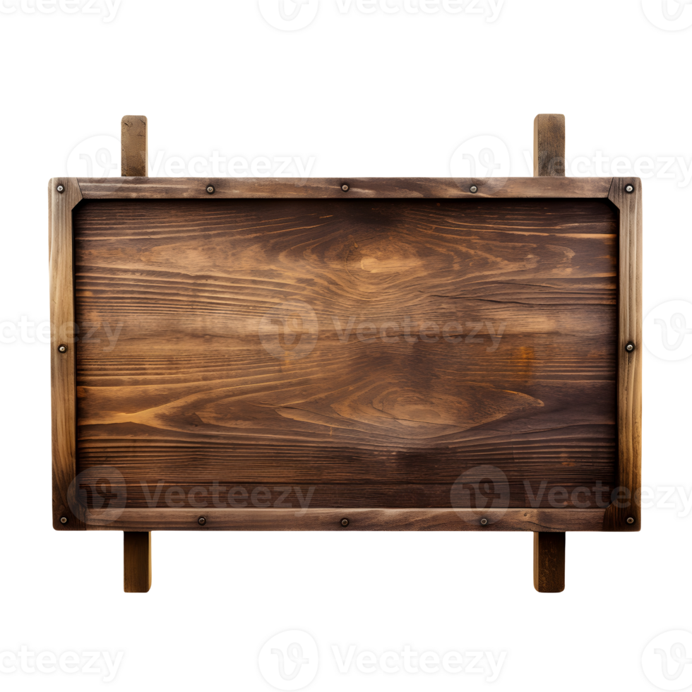 Wooden signboard isolated. AI Generated png
