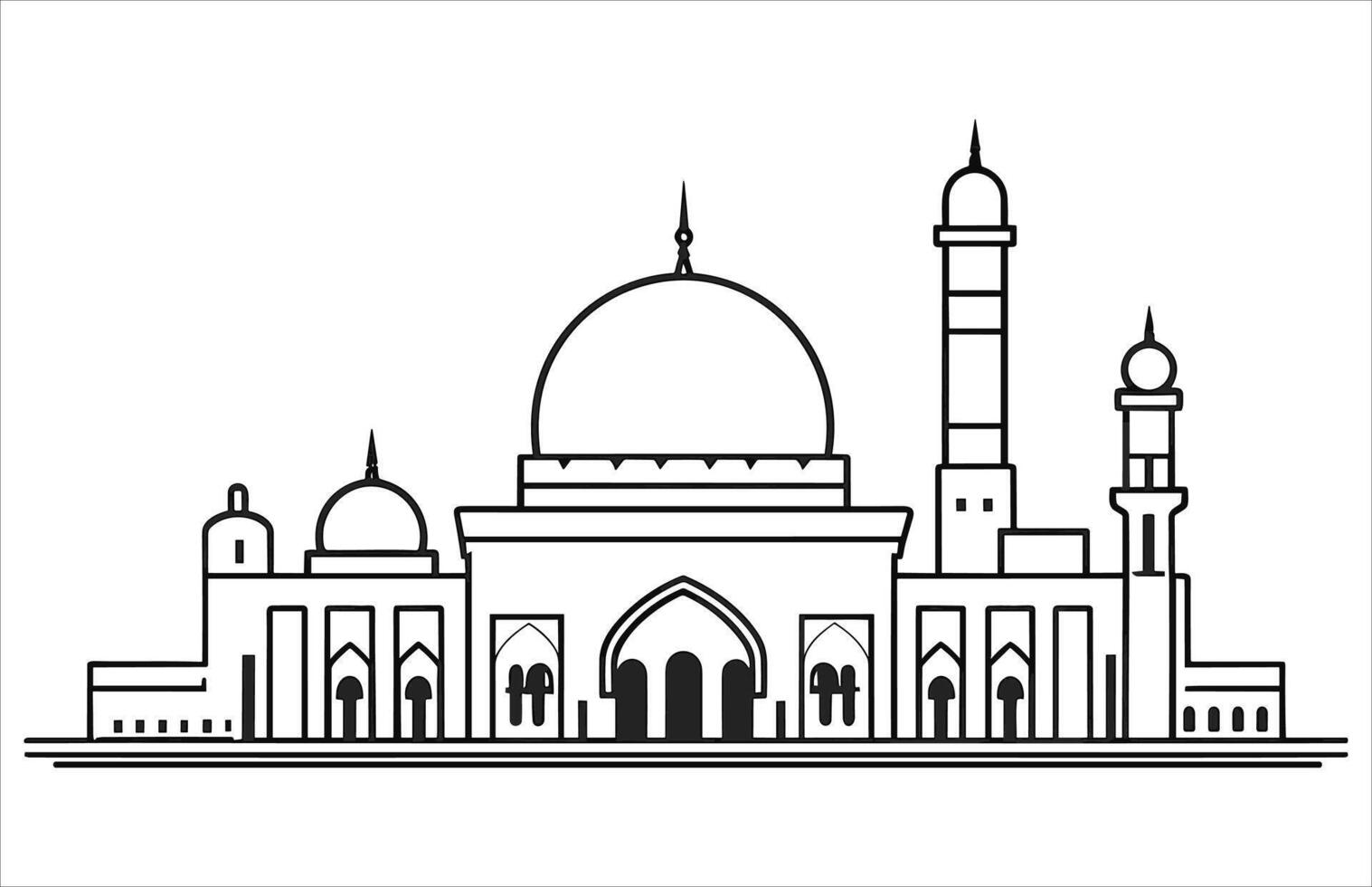 Flat Vector Silhouette of Abu Dhabi City, Abu Dhabi City Skyline.