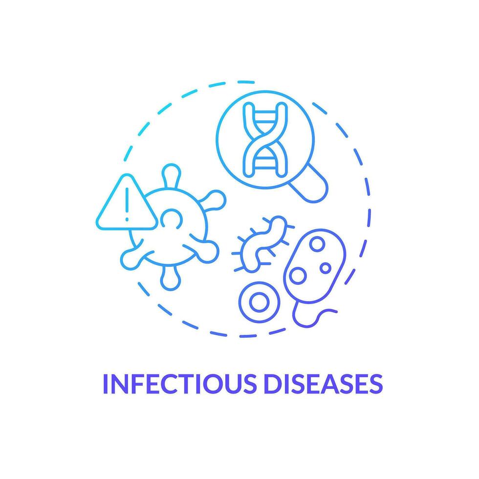 Infectious diseases blue gradient concept icon. Developing targeted treatments for patient. Application of precision medicine abstract idea thin line illustration. Isolated outline drawing vector