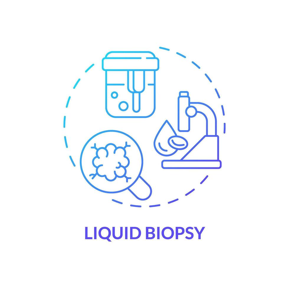 Liquid biopsy blue gradient concept icon. Oncology diagnostic process. Precision medicine method. Technological advance abstract idea thin line illustration. Isolated outline drawing vector