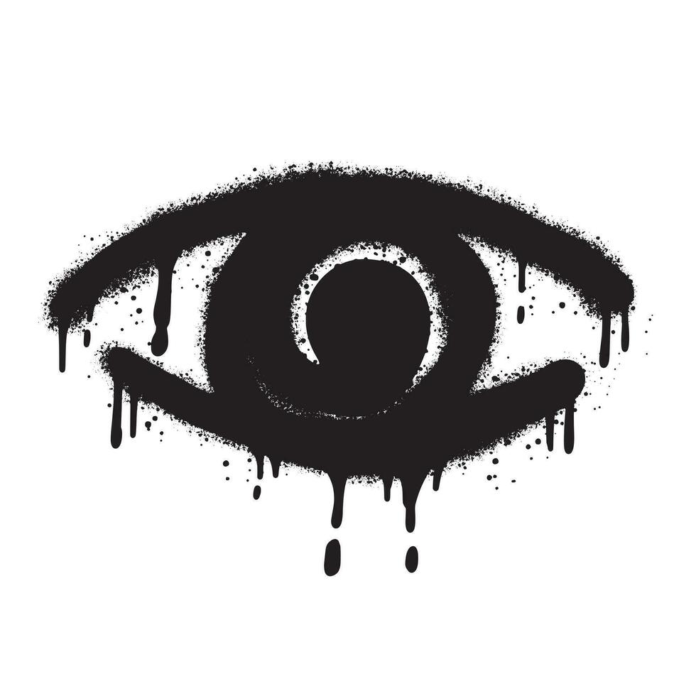 Spray Painted Graffiti eye Sprayed isolated with a white background. vector