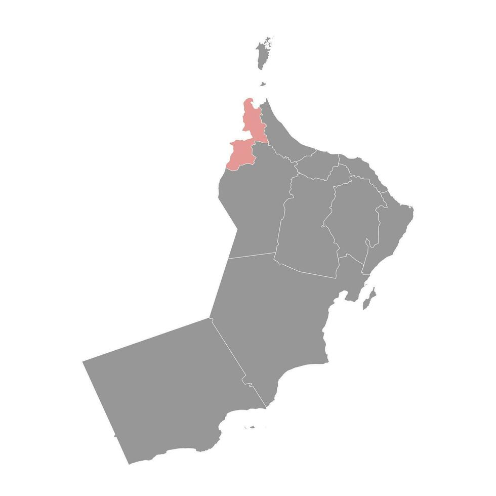 Al Buraimi Governorate map, administrative division of Oman. Vector illustration.