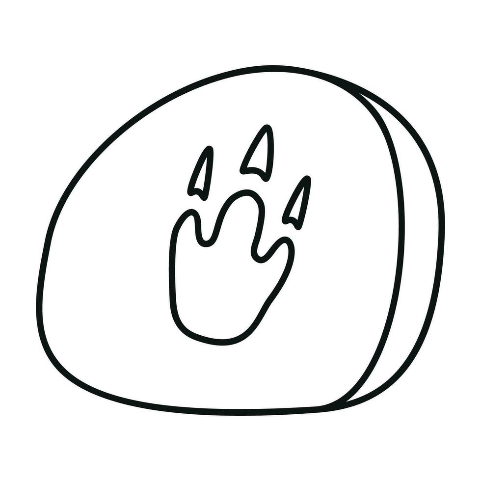Hand drawn linear vector illustration of rock and stone