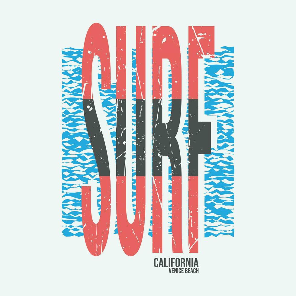 California surfing Illustration typography for t shirt, poster, logo, sticker, or apparel merchandise vector