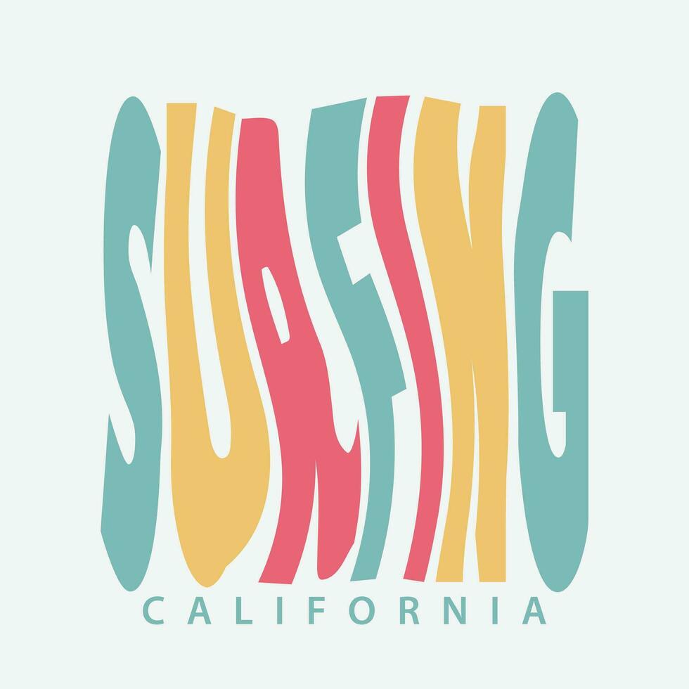 California surfing Illustration typography for t shirt, poster, logo, sticker, or apparel merchandise vector