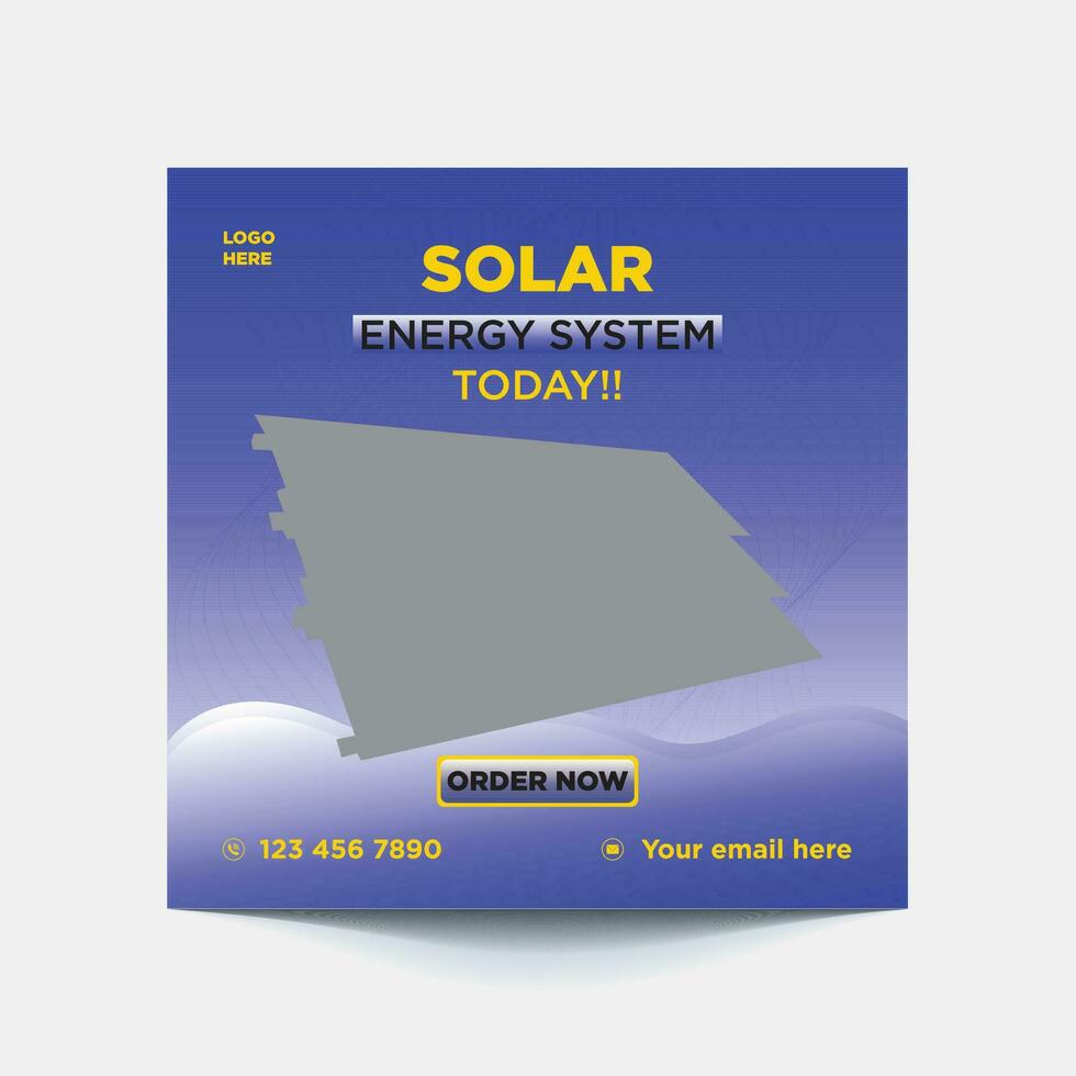 Solar Energy Social Media Post or Web banner Template vector