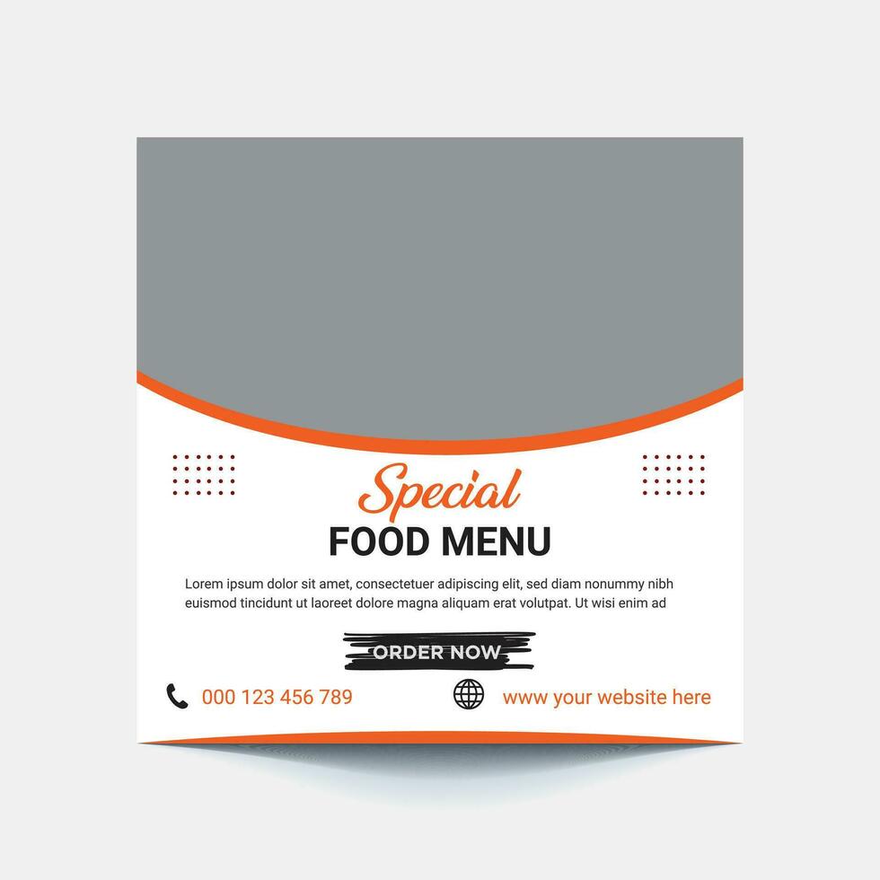 Food social media post and promotion banner design template. Pizza banner design template. vector
