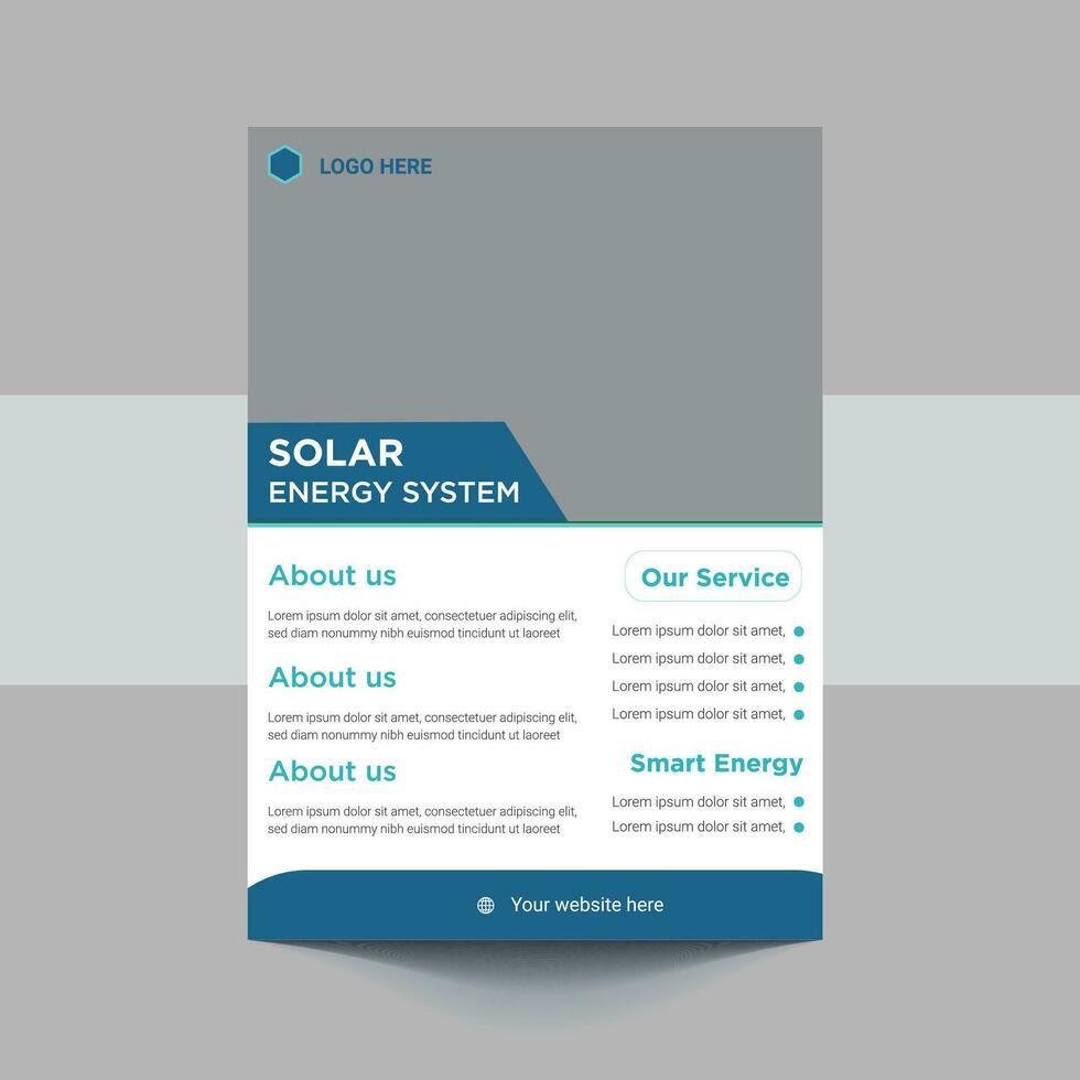 Green energy flyer design. Solar energy leaflet template. Go green save energy poster flyer design vector