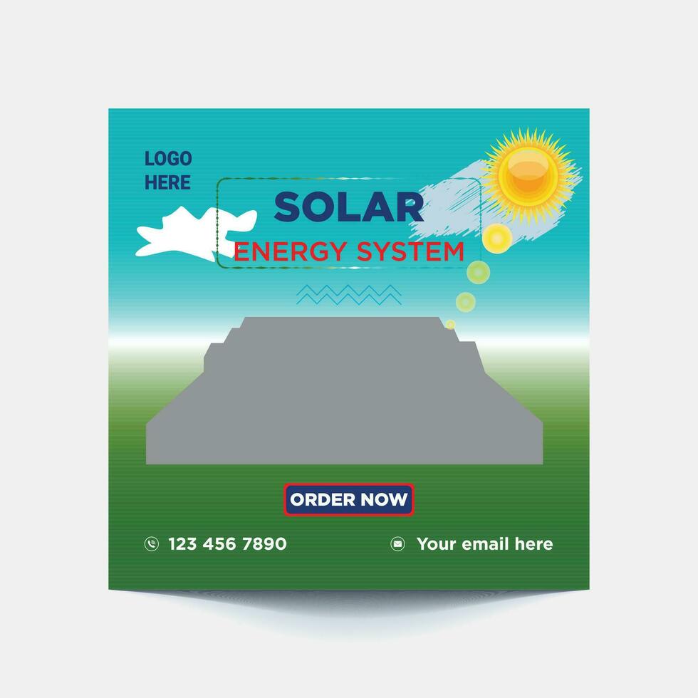 solar energía social medios de comunicación enviar o web bandera modelo vector