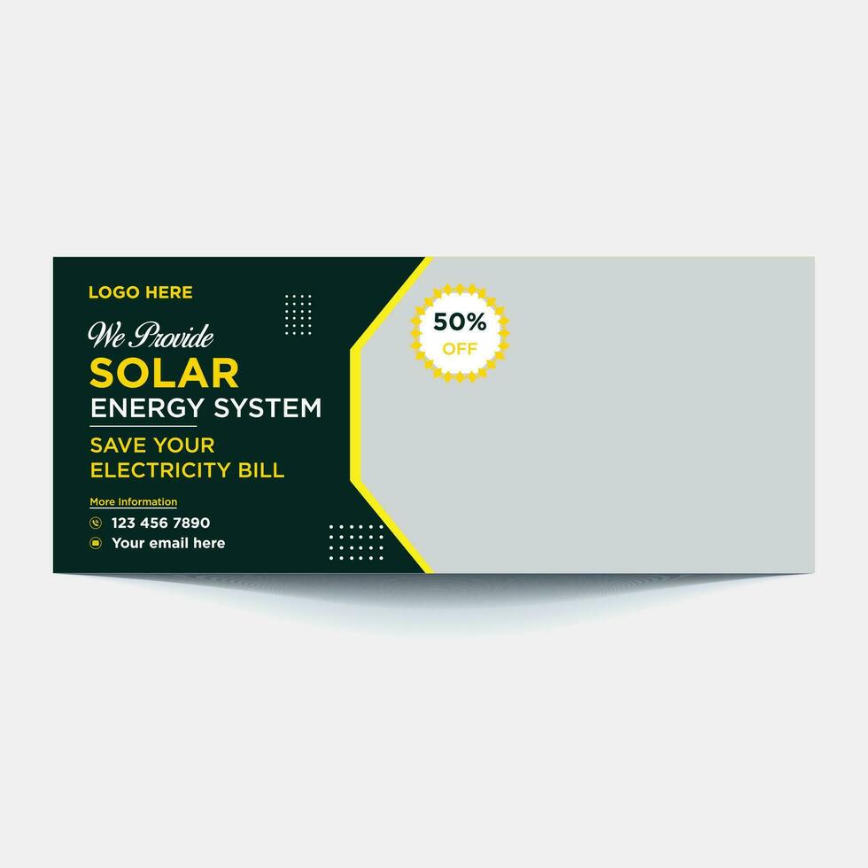 solar energy for smart home web banner design template. space for photo collage. horizontal layout poster leaflet. vector