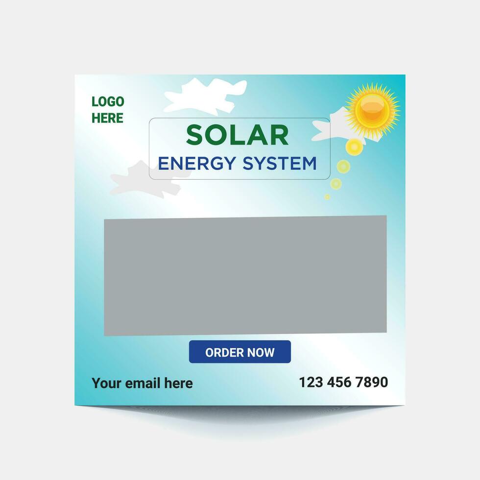 Solar Energy Social Media Post or Web banner Template vector