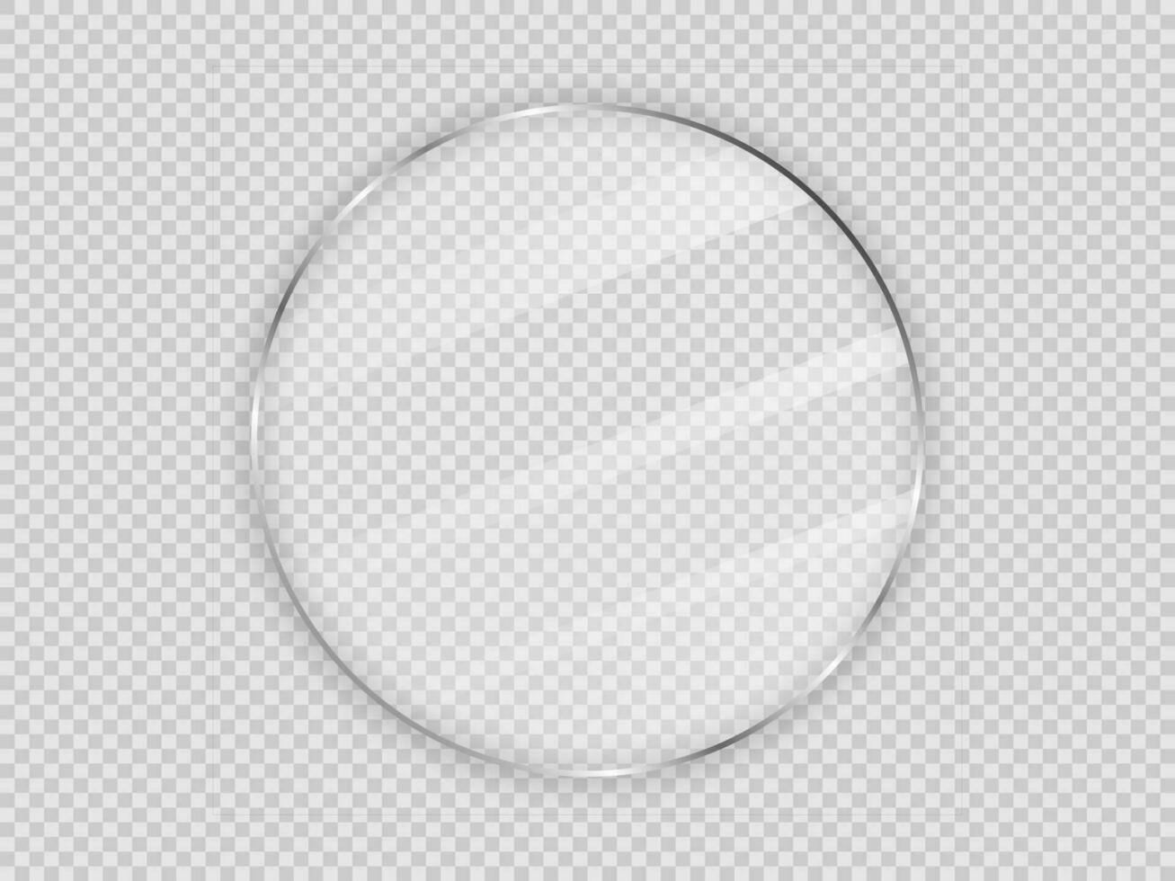 Glass plate in circle frame vector