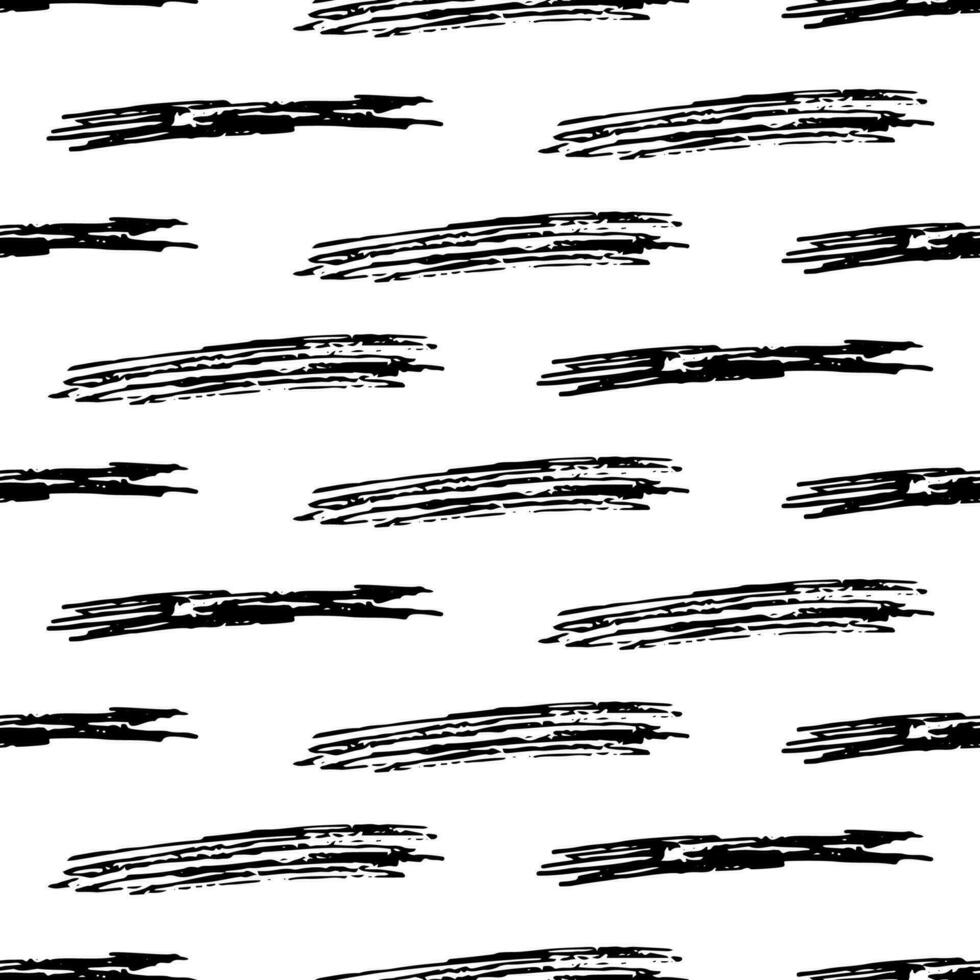 Seamless pattern with black pencil brushstrokes vector