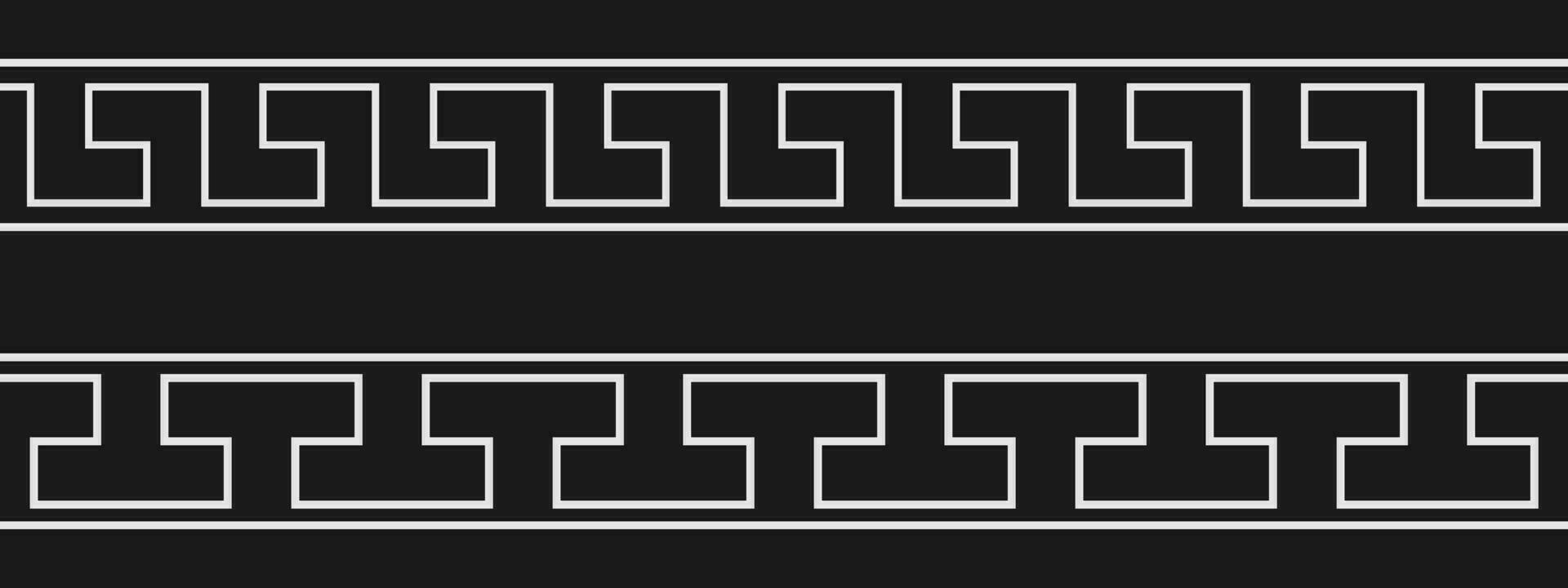 Seamless Greek key patterns. Black and white decorative ornament. Vector illustration