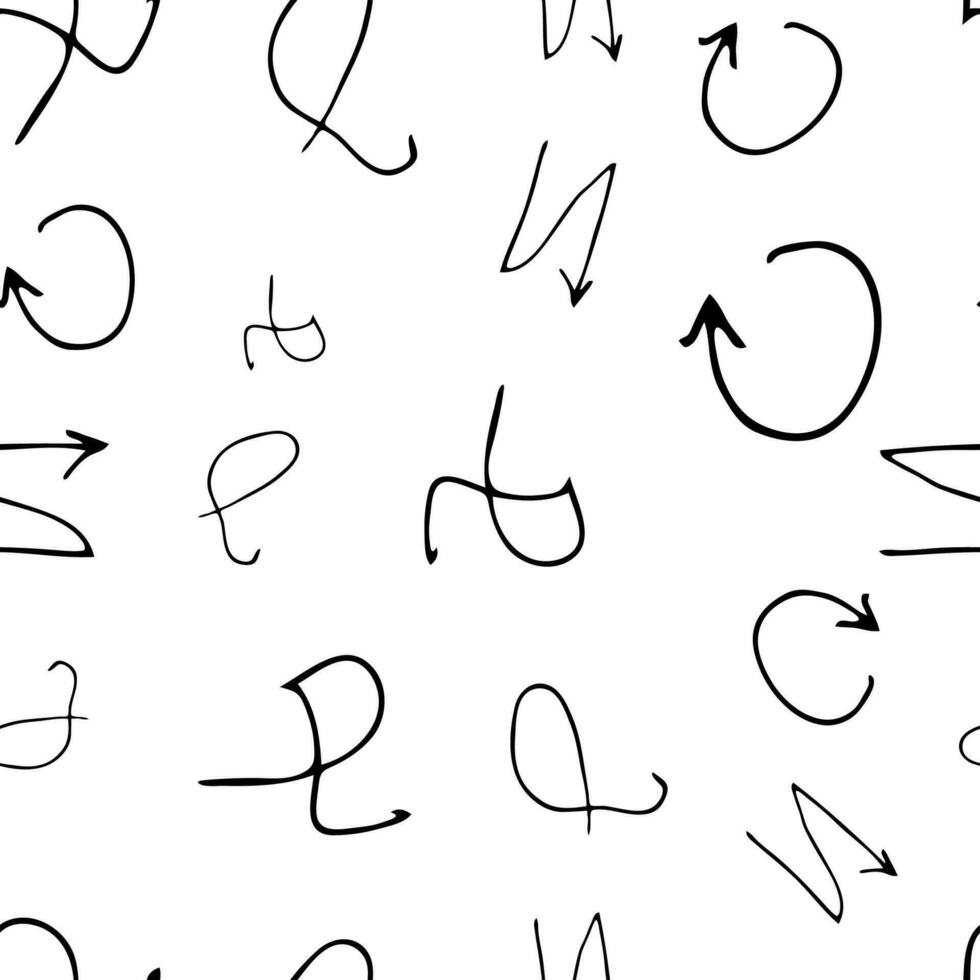Seamless pattern with black pencil brushstrokes vector