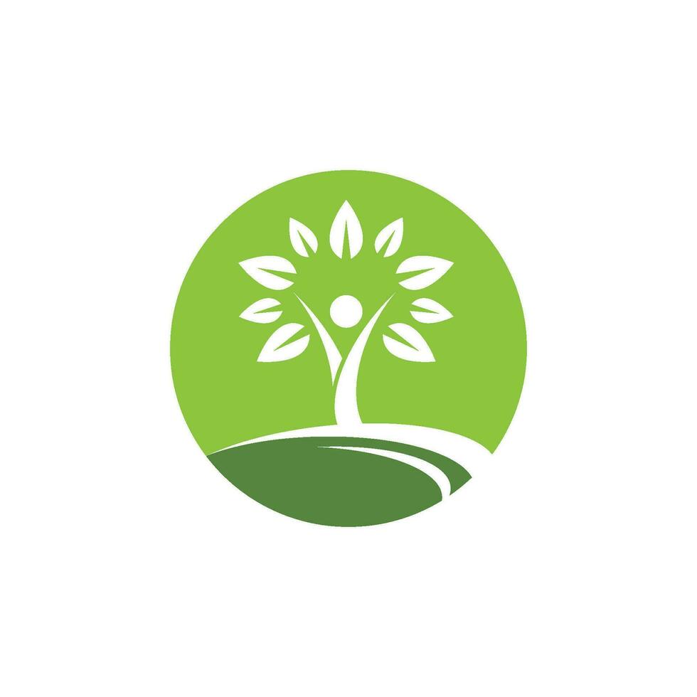 Logos of green Tree leaf ecology vector