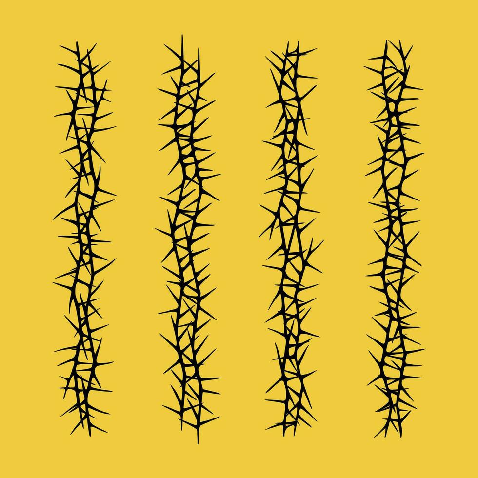 Thorny plant vector crown of thorns great graphic element for your tattoo poster logo design