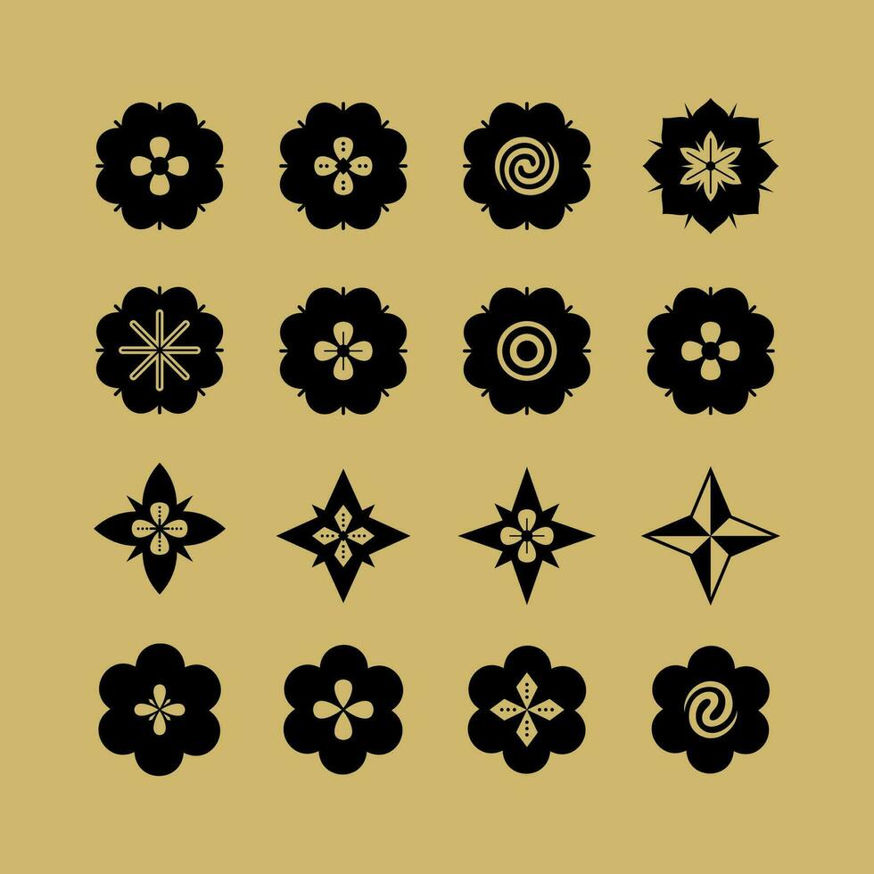 Iban Tribal art design, Borneo kalimantan dayak ornament vector, Bunga terong vector
