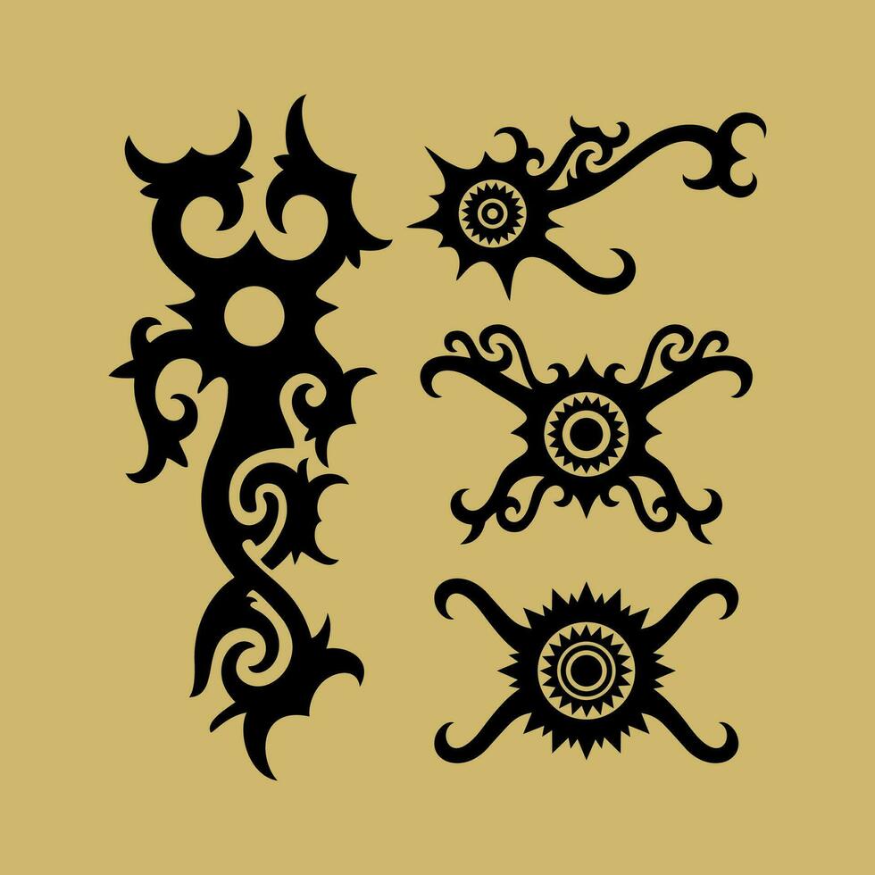 Borneo kalimantan dayak Tribal ornament vector design