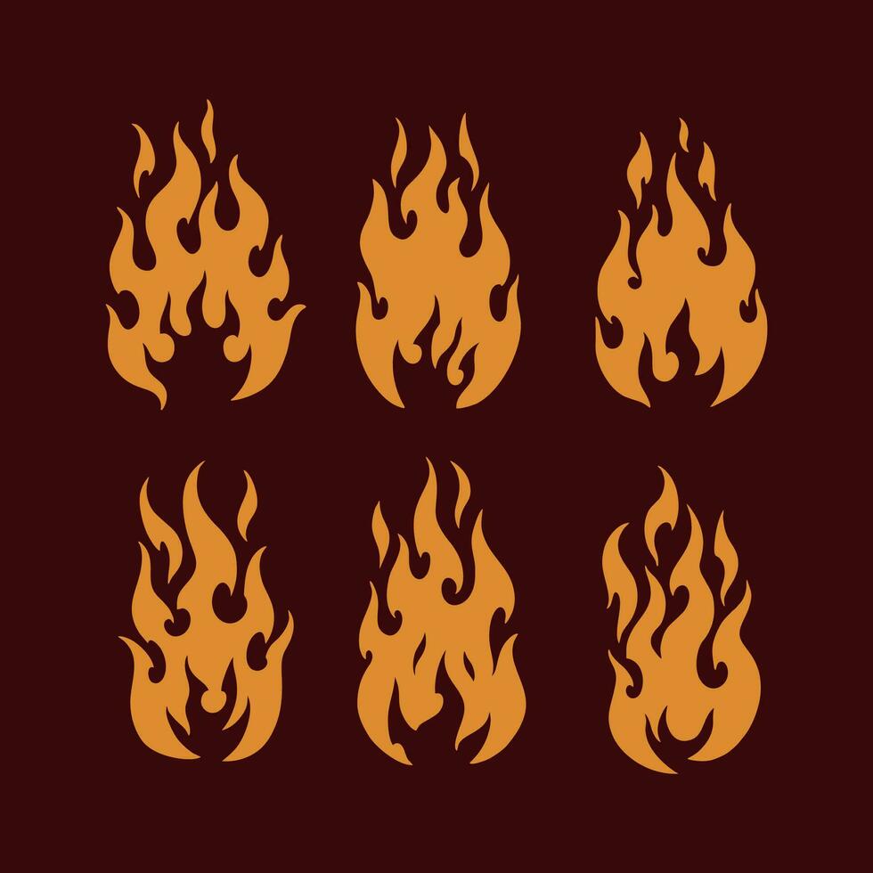 Fire vector design smoldering and burning