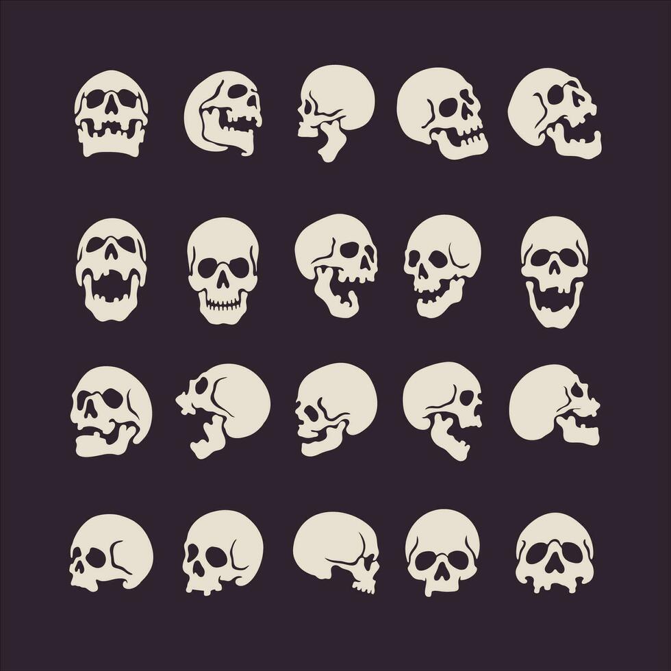 Head skull human skull death or dead flat vector