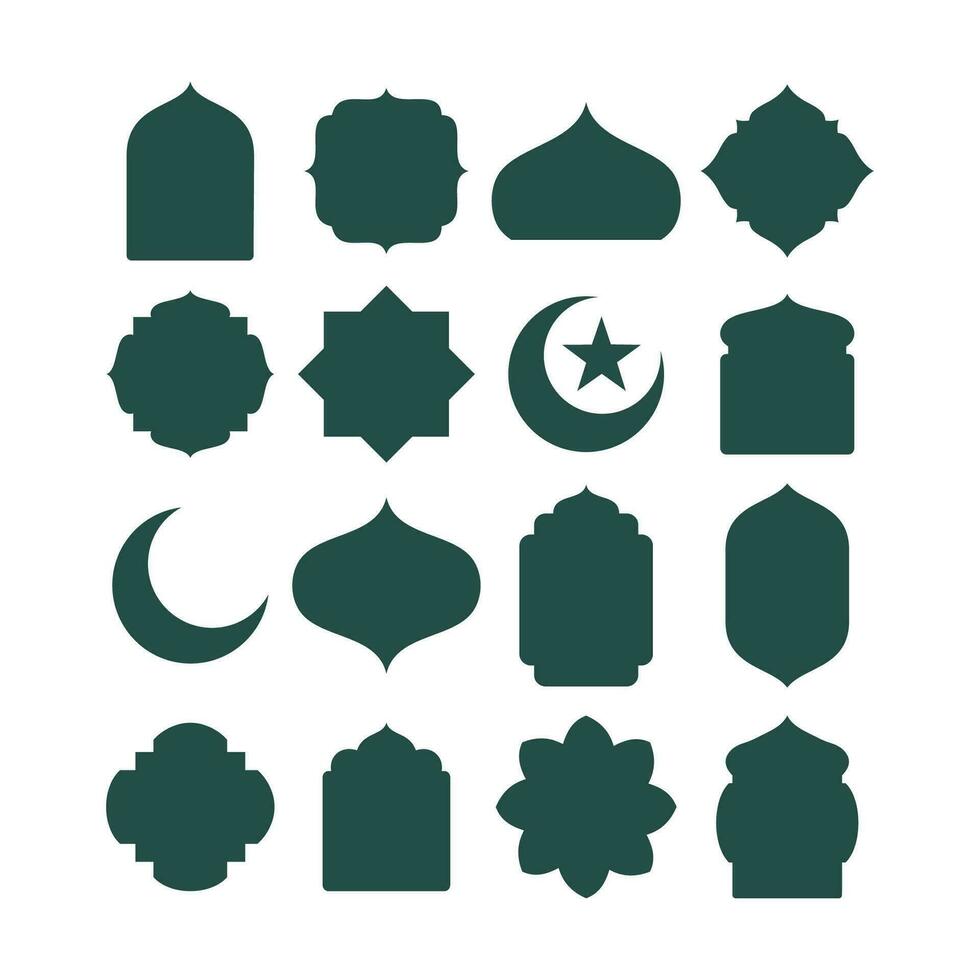 islámico estilo frontera y marco diseño modelo vector elemento colección de oriental estilo islámico