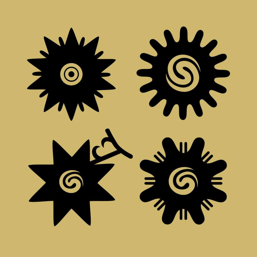 Iban Tribal art design, Borneo kalimantan dayak ornament vector, Bunga terong vector