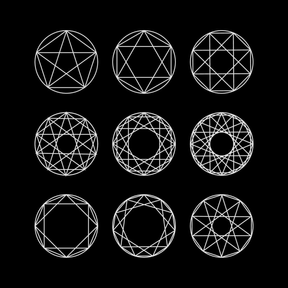 Polygons and polygrams sacred geometry vector
